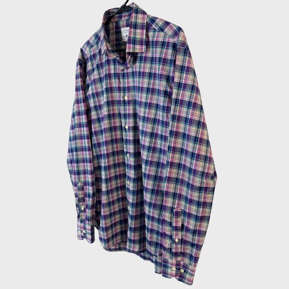 Culturata Plaid Long-Sleeve Button-Up Shirt Multicolor Men's Large 100% Cotton - Picture 2 of 10
